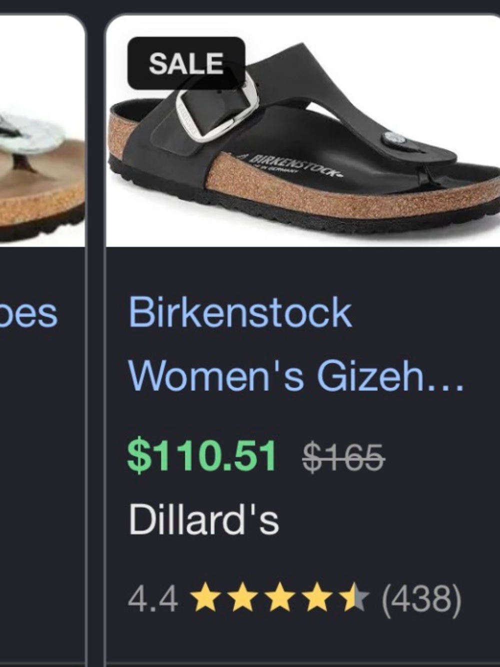 Birkenstock Black Gizeh Thong Sandals with Cork Footbed - Picture 6 of 7
